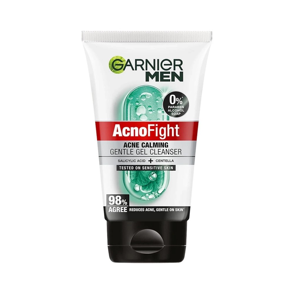 Garnier Men Acno Fight Gentle Cleanser Facewash Sensitive Male Skin 100g