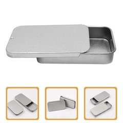18 Pcs Small Tinplate Boxes with Lid Empty Rectangular Metal Candy Containers