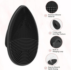 Silicone Face Scrubber 2 Pack, Manual Facial Cleansing Brush for Men and Women,