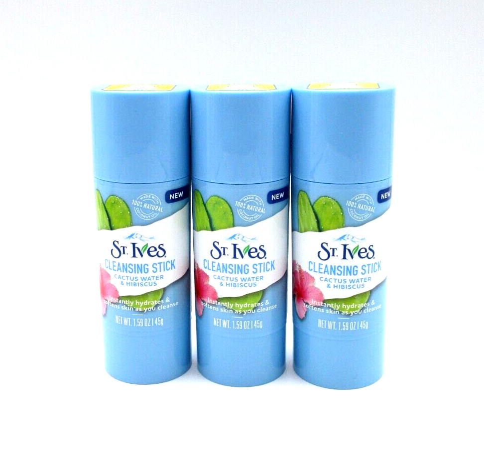 St Ives Cleansing Stick Cactus Water & Hibiscus ~ 1.59 oz / 45 g