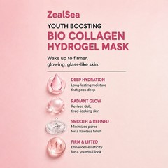 ZealSea Bio Collagen Hydrogel Face Mask 4 Pack Firming & Hydrating NIB