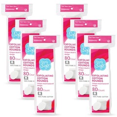 Cotton Rounds Exfoliating Dual Textured Hypoallergenic 80 Count Pack Simply Soft