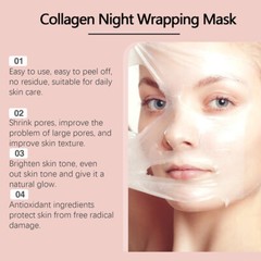 Collagen Night Wrapping Mask Overnight Peel Off For Natural Glowing Skin Care