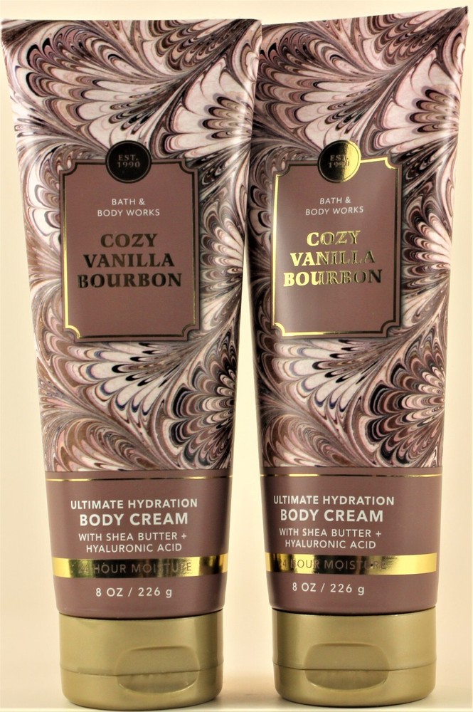 QTY 2 – Bath & Body Works COZY VANILLA BOURBON Body Cream Lotion Moisturizer 8oz