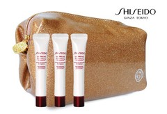 3 Shiseido ULTIMUNE Power Infusing Concentrate 5ml X 3 (15ML) & Cosmetic Bag New