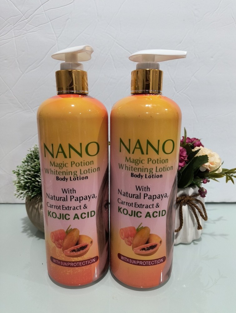 2X Nano Magic Portion Lightening Body Lotion 500ml With Natural Papaya Lot Of 2