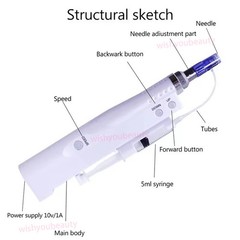 Facial Mesotherapy Machine Skin Care Injector 2 in 1 Water Injection Aqua Pen