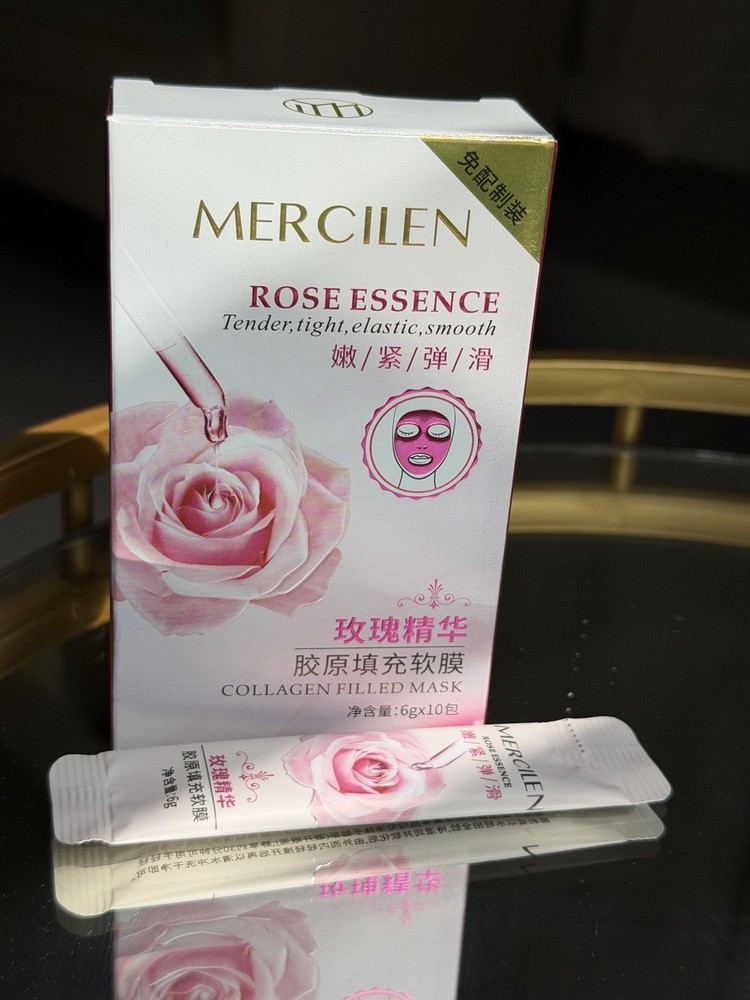 Mercilen Rose Essence Collagen Filled Mask Hydrating Elasticity 10 Sheets