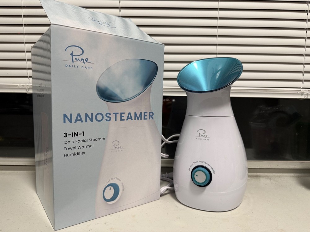 Pure Daily Care NanoSteamer Large 3-in-1 Nano Ionic Facial Steamer with 5 Piece
