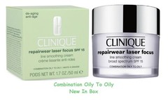 Clinique Repairwear Laser Focus Cream SPF 15 Combination Oily to Oily 1.7 OZ NIB