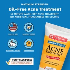 De La Cruz 10% Sulfur Ointment Acne Medication 2.6 OZ, USA / TUBE / Exp 01/2027
