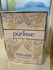 PURLISSE Charcoal + Licorice Pore Refininsg Sheet Mask 6 Count SEALED