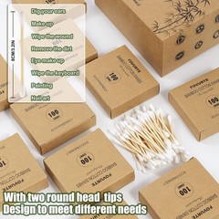 FOVURTE Bamboo Cotton Swabs 1000 Count – Round Q Tips Organic Cotton Swab Natura