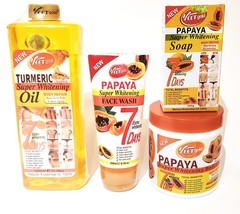 Veet Gold Turmeric Brightening Oil- Papaya Cream – Soap – Facewash 4Pc Kit