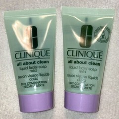 2 X Clinique all About Clean Liquid Facial Soap Dry Combination 1 oz New
