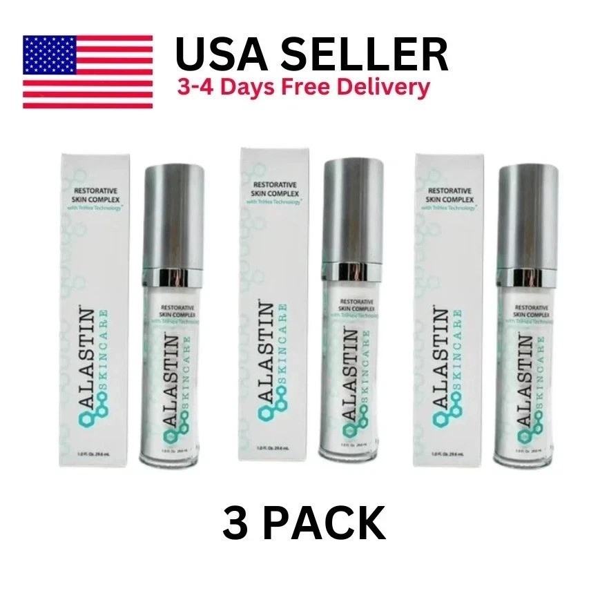 3 Pack ALASTIN Restorative Skin Complex TriHex Technology 1oz/29.6ml Each New