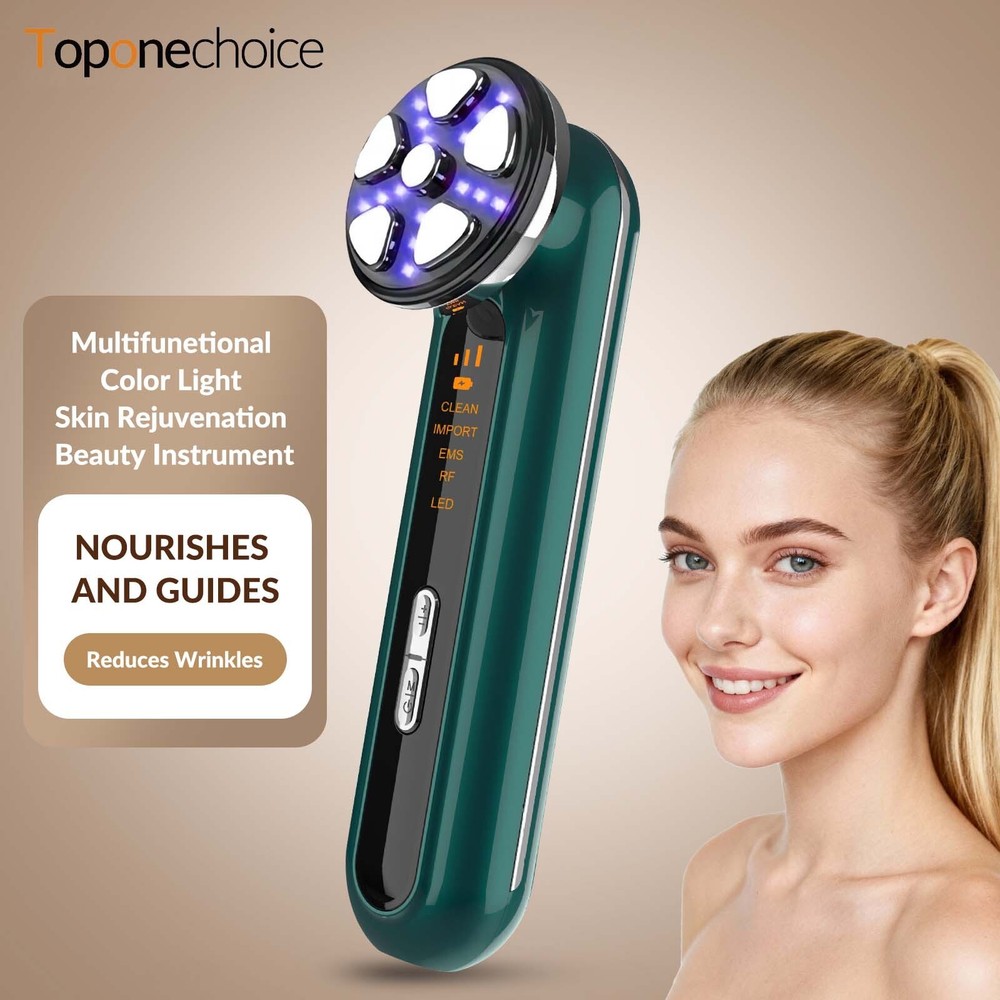 4 in 1 RF Microcurrent Facial Massager LED Light Therapy Home Face Lift Device