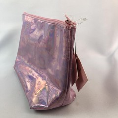 Juicy Couture Pink Holographic Cosmetic Bag W/ Travel Toiletry Bottle New