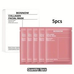 BOSNOW Collagen Facial Mask 5PCS Bio-Collagen Deep Hydrating Overnight Mask