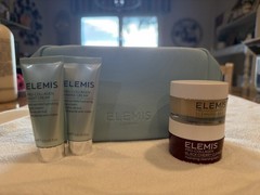 Elemis 5-piece travel set- Bag, 2 Cleansing Balms, Marine Cream & Night Cream