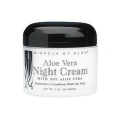 Aloe Vera Night Cream 2 ounce jar with 50% Pure UltraAloe