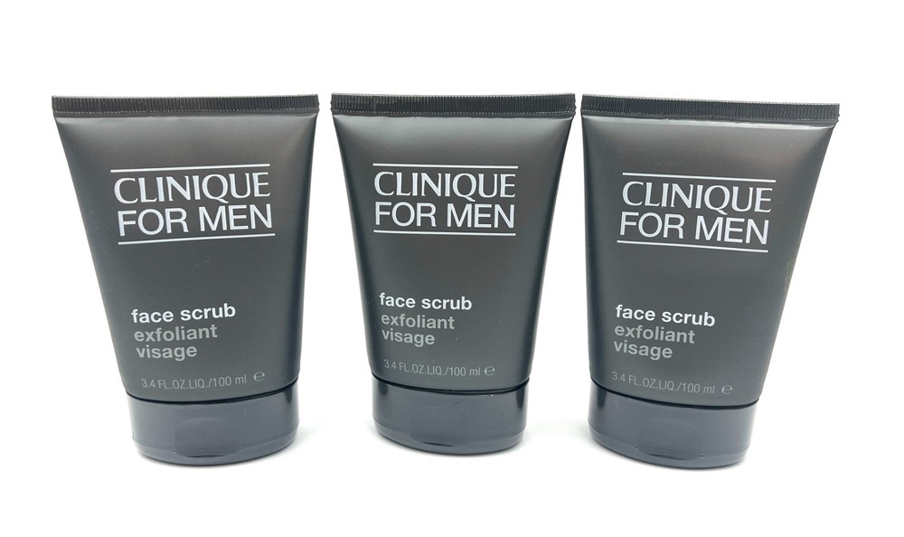 Lot of 3: Clinique for Men Face Scrub Exfoliant 3.4oz* 3= 10.2 oz / 300ml Total