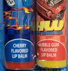 NEW Hot Wheels Cherry & Bubble Gum Flavored .14oz 2pc Lip Balm Stick Set
