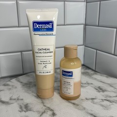Dermasil Oatmeal Facial Cleanser 5oz + Milk Toner 4oz Snow Mushroom Set