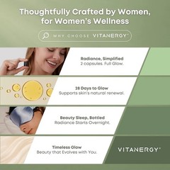 Vitanergy Beauty Sleep Skin Glow Supplement – 4-in-1 Nighttime Support with …