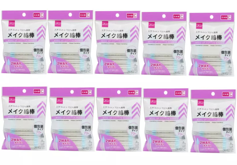 Daiso 2Way Make Up Cotton Buds Precision tip Pointed Swabs Set of 10 New Japan