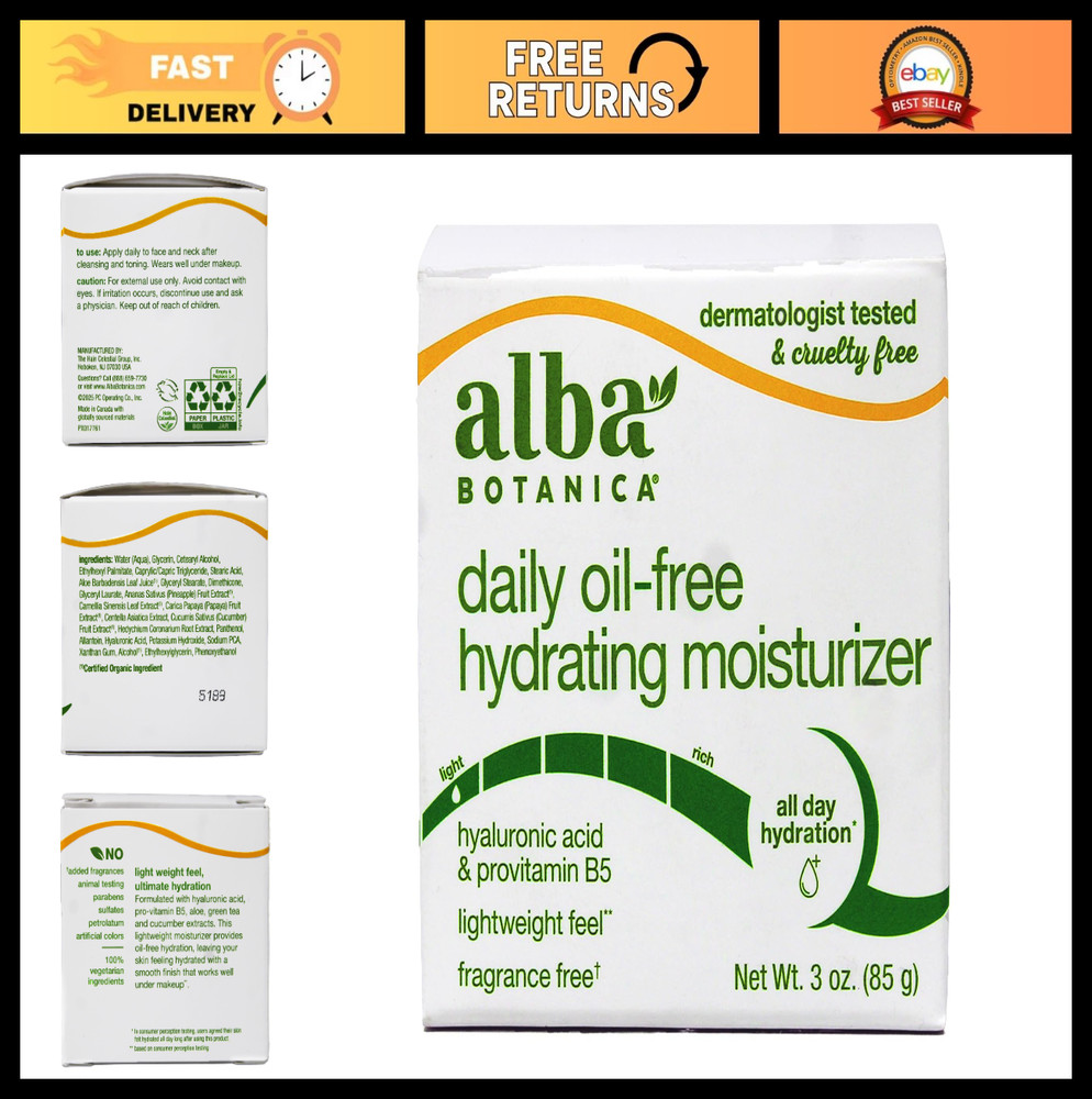 Oil-Free Daily Hydrating Moisturizer, 3oz – Lightweight, Non-Greasy, Skin Care
