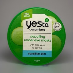 YES TO Cucumbers Depuffing Under Eye Mask Aloe Vera Sensitive Skin Soothing3Pack