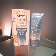 Bioré UV Aqua Rich Glow SPF 50 Moisturizer 1.7 Oz. Weightless Moisturizer.