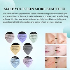 Facial SPA CO2 Bubble Oxygen Beauty Machines & Skin Bright Gel Exfoliat Pods Kit