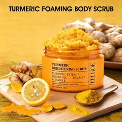 New Turmeric Body Scrub -Acne Dark Spots Smooth Skin Exfoliate Natural Soft Skin