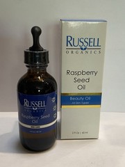 NEW IN BOX RUSSELL ORGANICS RASPBERRY SEED OIL BEAUTY OIL 2 OZ *DROPPER ISSUE*