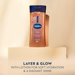 Vaseline Glazed and Glisten Sunlit Glow Body Gel Oil Vanilla Cocoa Shimmering wi