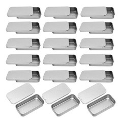 18 Pcs Tinplate Candy Cases with Lids Empty Rectangular Metal Storage Tins