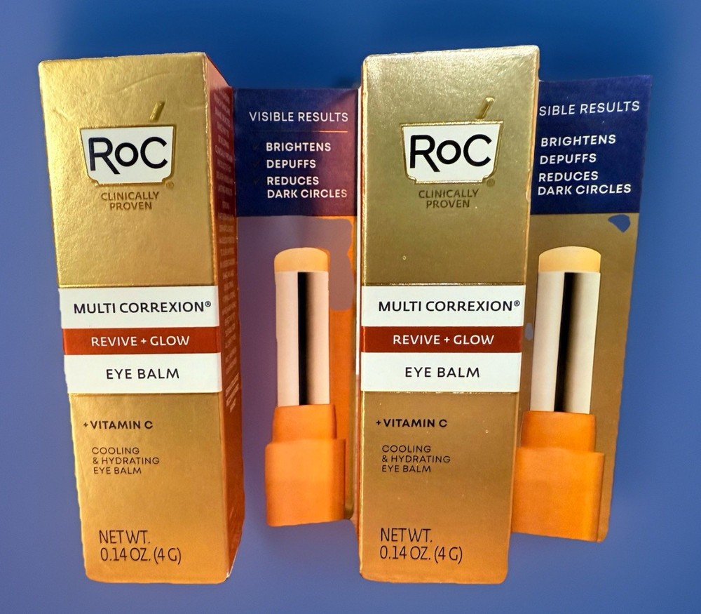 2 Pack RoC Multi Correxion Revive + Glow Eye Balm- 0.14 oz 4g Lot
