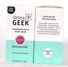2 Count Derma Geek 0.5 Oz 3.5% Niacinamide Nourishing Facial Night Cream
