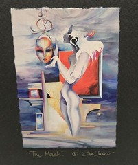 Art Painting, Ora Tami « The Mask » Mini-lightograph, Limited Edition 10×12&Prime;