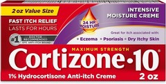 Cortizone 10 Maximum Strength Intensive Moisture Anti-Itch Cream, 1% Creme 2 Oz