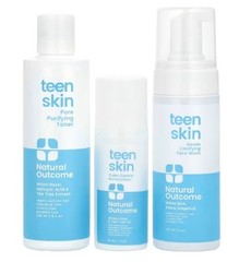 Teen Skin Everyday Face Kit Cleanser Toner Moisturizer Facial Care Set, 3 Pieces
