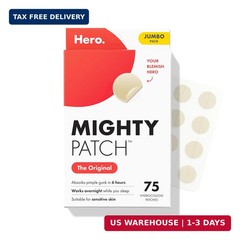 Hero Cosmetics Mighty Patch Original Nighttime Acne Pimple Patches, 75 Ct | #1 H