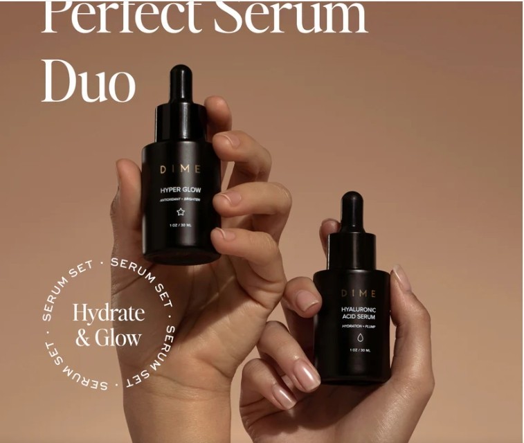 Dime Serum Set – Hyper Glow Serum 1.7 OZ + Hyaluronic Acid Serum 1.7 OZ