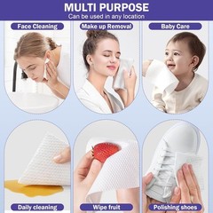 Face Towels, Disposable Face Towelette, Makeup Remover Dry Wipes 100 Count(2 Box