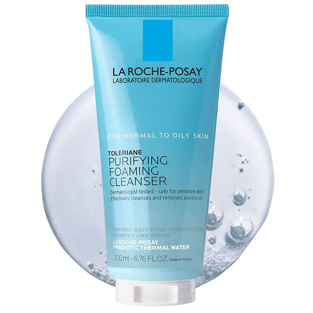 Toleriane Purifying Foaming Facial Cleanser, Oil Free Face Wash for Oily Skin an