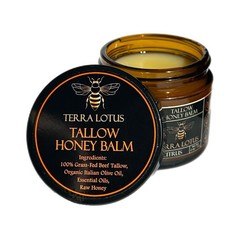Terra Lotus Organic Beef Tallow Balm with Raw Honey Citrus Moisturizing Cream