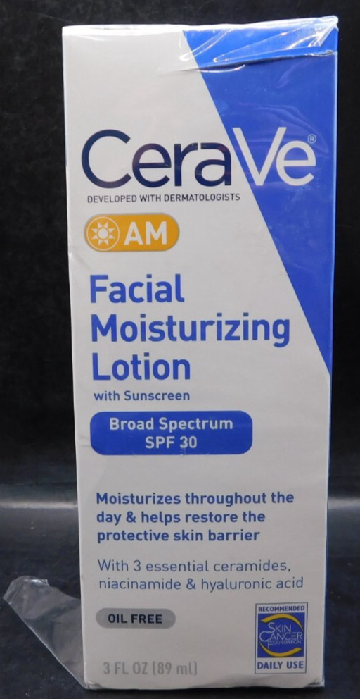 Lot Of 3 CeraVe AM Facial Moisturizing Lotion 3Fl Oz Ea Exp: 3/27 New & Sealed