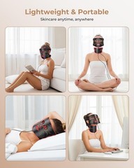 Aurphany LED Light Therapy Mask for Face and Neck – 7 Colors, 324 LEDs